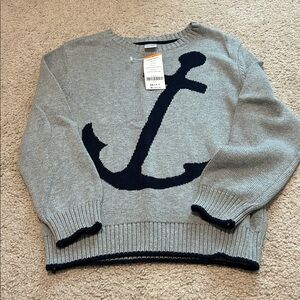 Gymboree Gray Knit Sweater with Navy Design